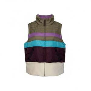 Vintage Ocean Pacific OP Junior XL Fits Women S Stripe ZipUp Puff Ski Vest